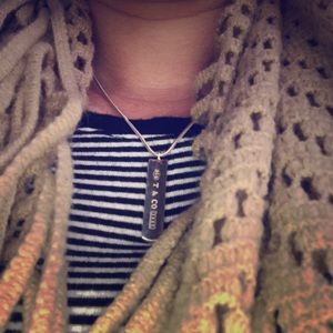 Tiffany and company bar pendant with snake chain